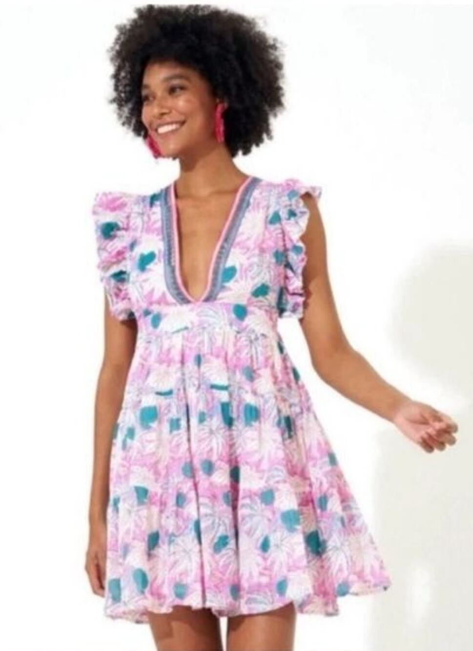 Tuckernuck Oliphant Cayman Blue Cotton Mini Dress XS